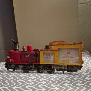 Picture Frame.Red "Locomotive" w 2 openings. Horizontal ,Freestanding.